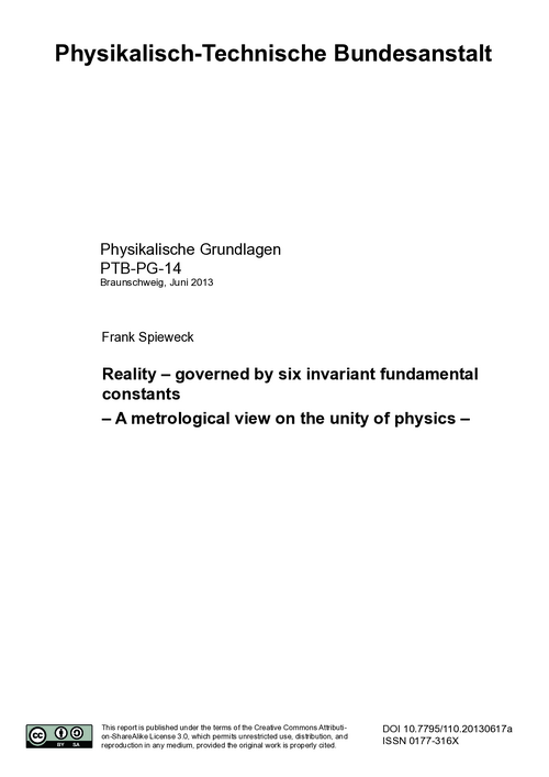 Reality – governed by six invariant fundamental constants, A metrological view on the unity of physics