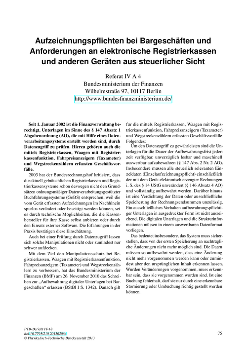 Aufzeichnungspflichten bei Bargeschäften und Anforderungen an elektronische Registrierkassen und anderen Geräten aus steuerlicher Sicht