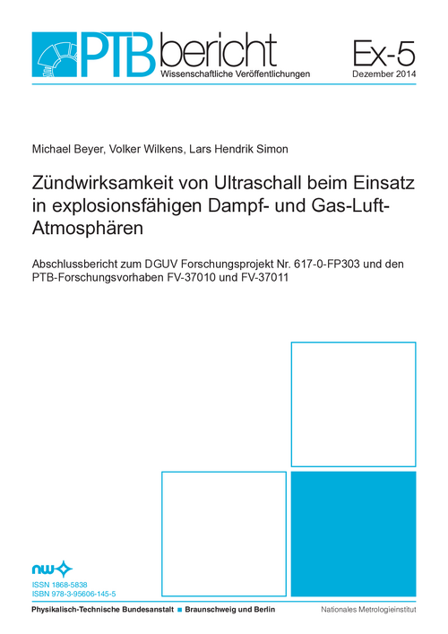 Zündwirksamkeit von Ultraschall beim Einsatz in explosionsfähigen Dampf- und Gas-Luft Atmosphären