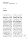 Vorwort - Spurensuche: Radioaktive Stoffe in der Luft