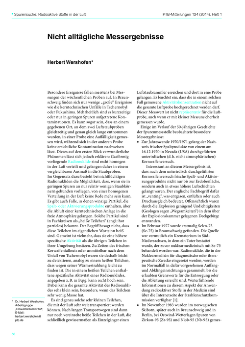 Nicht alltägliche Messergebnisse