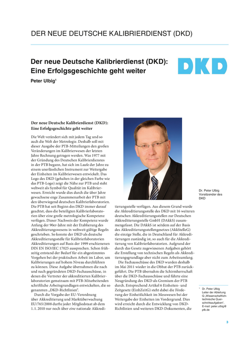 Der neue Deutsche Kalibrierdienst (DKD): Eine Erfolgsgeschichte geht weiter