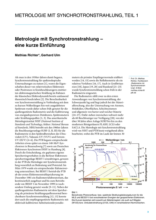 Metrologie mit Synchrotronstrahlung – eine kurze Einführung