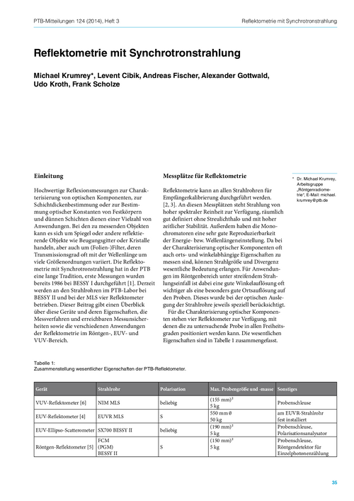 Reflektometrie mit Synchrotronstrahlung
