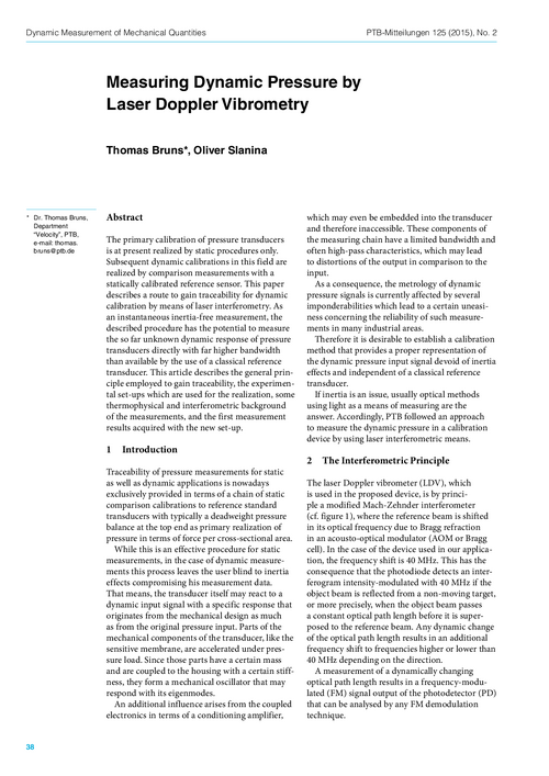 Measuring Dynamic Pressure by Laser Doppler Vibrometry