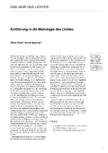 Einführung in die Metrologie des Lichtes