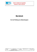 Merkblatt für die Prüfung von Messkluppen. Ausgabe: 02