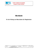 Merkblatt für die Prüfung von Messrädern für Wegstrecken. Ausgabe: 02