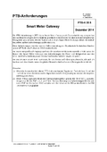 PTB-Anforderungen PTB-A 50.8 „Smart Meter Gateway“. Ausgabe Dezember 2014