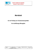 Merkblatt für die Prüfung von Volumenmessgeräten für nichtflüssige Messgüter. Ausgabe 02