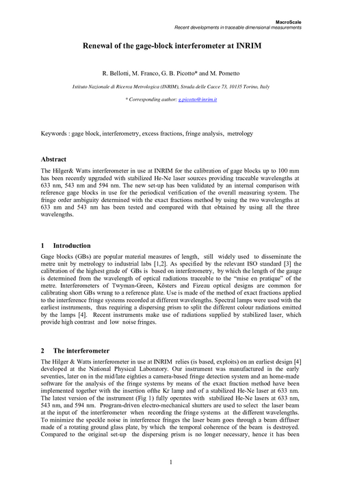Renewal of the gage-block interferometer at INRIM