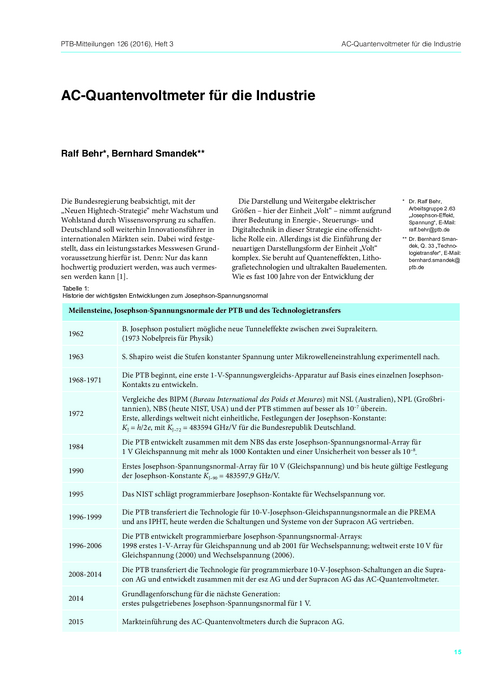 AC-Quantenvoltmeter für die Industrie