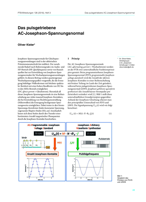 Das pulsgetriebene AC-Josephson-Spannungsnormal