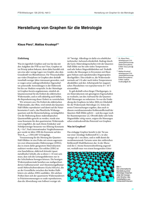 Herstellung von Graphen für die Metrologie