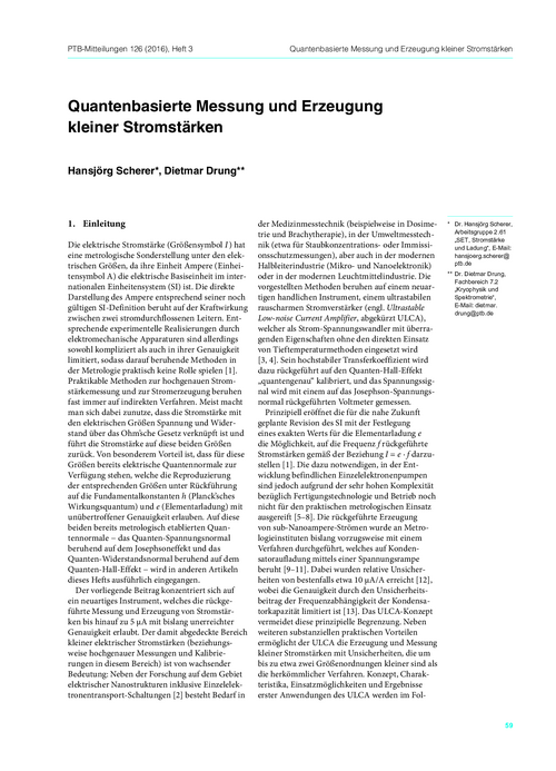 Quantenbasierte Messung und Erzeugung kleiner Stromstärken