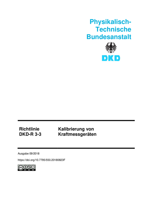 Kalibrierung von Kraftmessgeräten : Richtlinie DKD-R 3-3