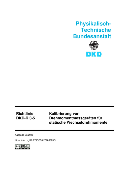 Kalibrierung von Drehmomentmessgeräten für statische Wechseldrehmomente : Richtlinie DKD-R 3-5