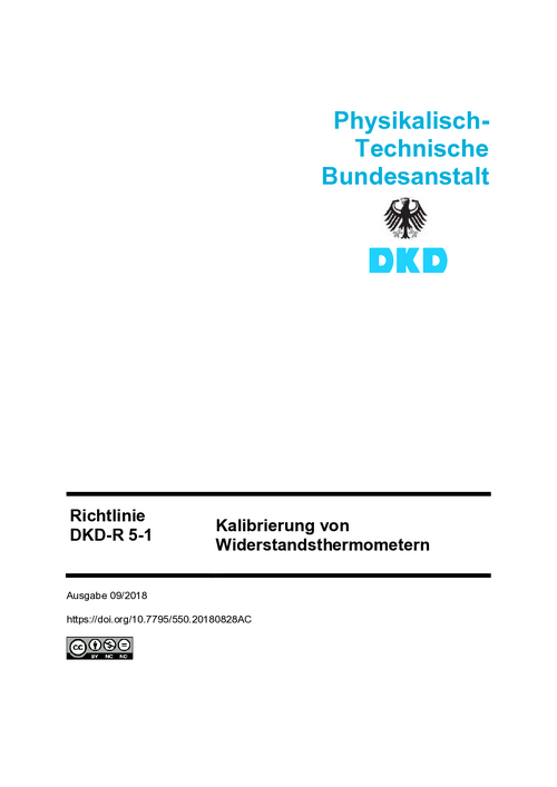 Kalibrierung von Widerstandsthermometern : Richtlinie DKD-R 5-1