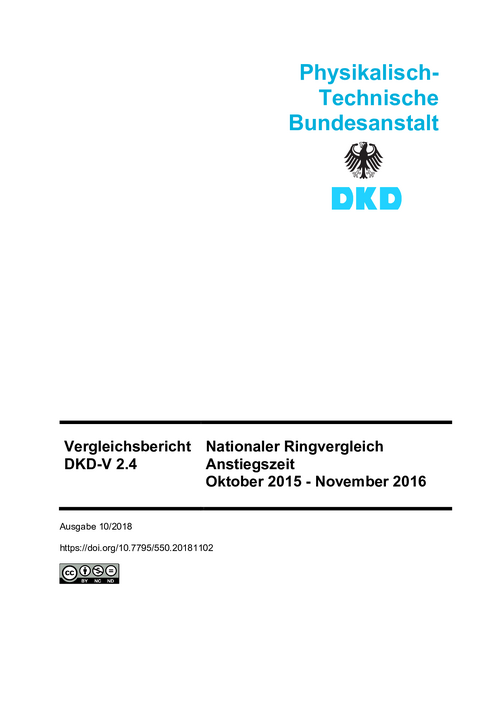 Nationaler Ringvergleich Anstiegszeit Oktober 2015 - November 2016 : Vergleichsbericht DKD-V 2.4