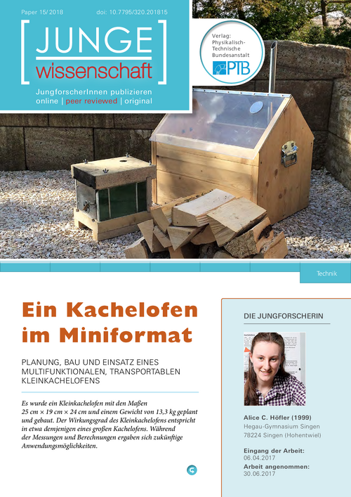 Ein Kachelofen im Miniformat, Planung, Bau und Einsatz eines multifunktionalen, transportablen Kleinkachelofens