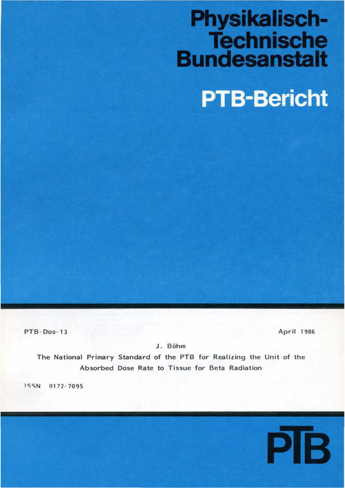 The National Primary Standard of the PTB for Realizing the Unit of the Absorbed Dose Rate to Tissue for Beta Radiation