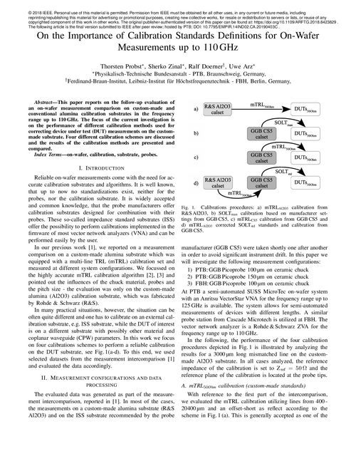 On the importance of calibration standards definitions for on-wafer measurements up to 110 GHz