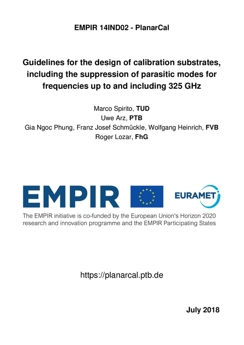 Guidelines for the design of calibration substrates, including the suppression of parasitic modes for frequencies up to and including 325 GHz : EMPIR 14IND02