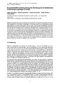 Experimentelle Untersuchung der Zündung durch elektrische Entladungen geringer Energie