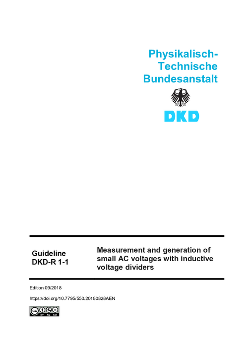 Measurement and generation of small AC voltages with inductive voltage dividers : Guideline DKD-R 1-1