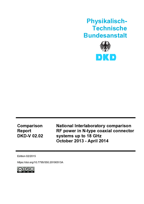 National Interlaboratory comparison RF power in N-type coaxial connector systems up to 18 GHz October 2013 - April 2014 : Comparison Report DKD-V 02.02