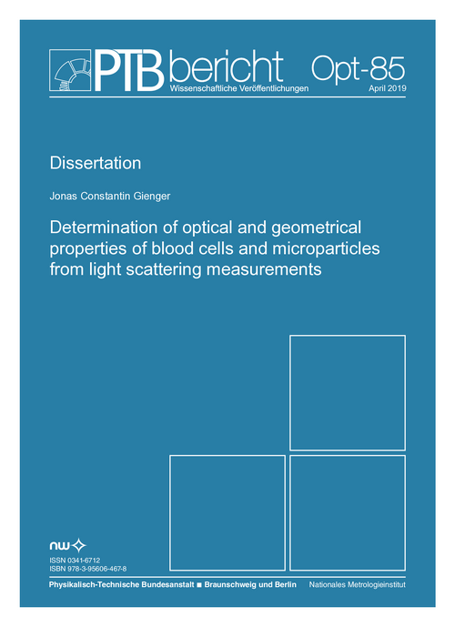 Determination of optical and geometrical properties of blood cells and microparticle from light scattering measurements