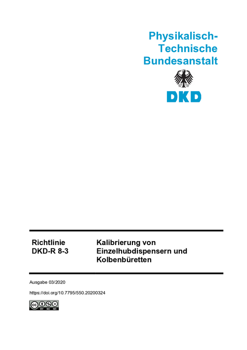 Kalibrierung von Einzelhubdispensern und Kolbenbüretten : Richtlinie DKD-R 8-3