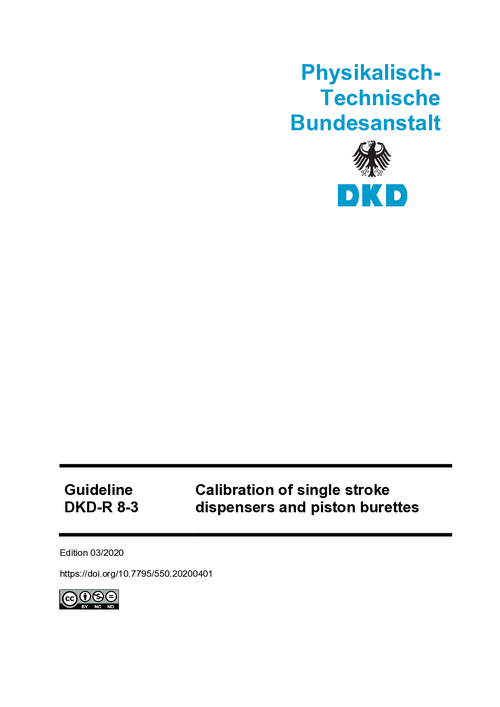 Calibration of single stroke dispensers and piston burettes : Guideline DKD-R 8-3