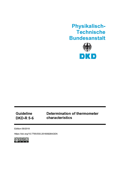 Determination of thermometer characteristics : Guideline DKD-R 5-6, Revision 1