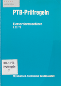 PTB-Prüfregeln: Eiersortiermaschinen