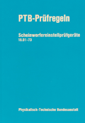 PTB-Prüfregeln: Scheinwerfereinstellprüfgeräte