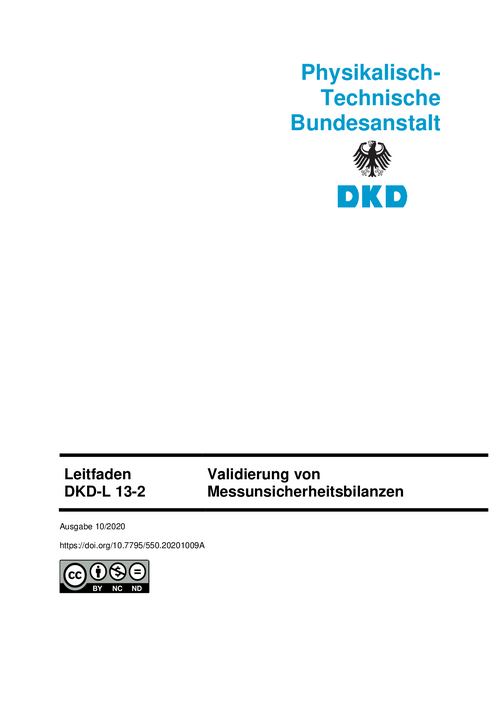 Validierung von Messunsicherheitsbilanzen : Leitfaden DKD-L 13-2