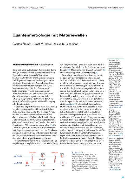 Quantenmetrologie mit Materiewellen