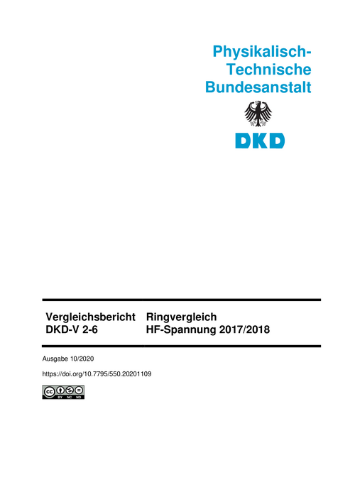 Ringvergleich HF-Spannung 2017/2018 : Vergleichsbericht DKD-V 2-6