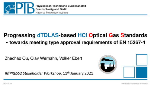 Progressing dTDLAS based HCl Optical Gas Standards - towards meeting type approval requirements of EN 15267 4