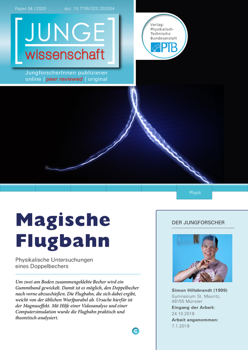 Magische Flugbahn, Physikalische Untersuchungen eines Doppelbechers