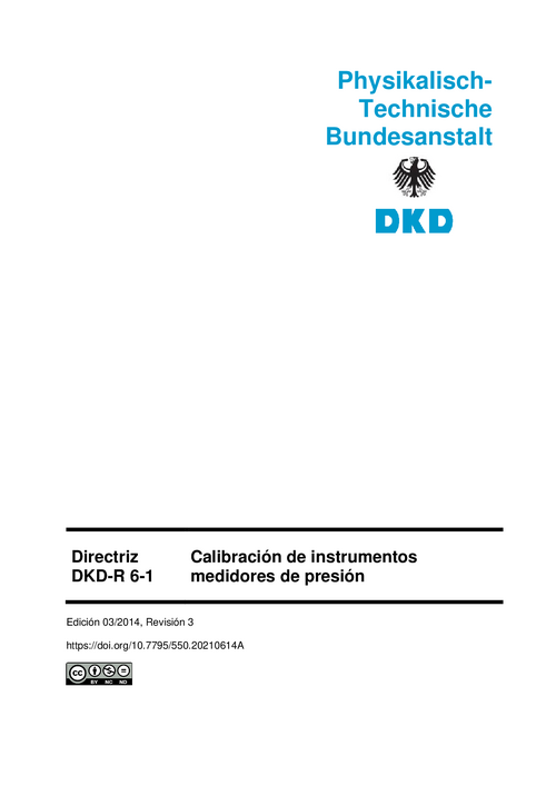Calibración de instrumentos medidores de presión  : Directriz  DKD-R 6-1