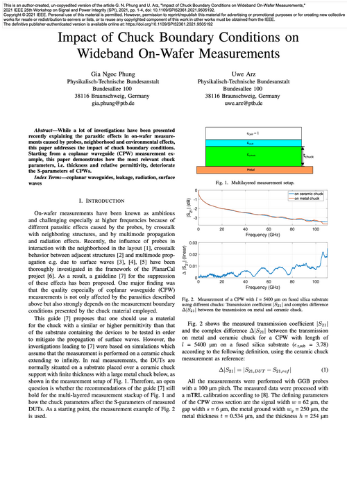 Impact of Chuck Boundary Conditions on Wideband On-Wafer Measurements