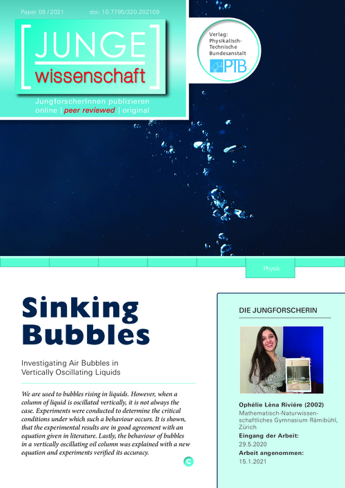 Sinking Bubbles, Investigating Air Bubbles in Vertically Oscillating Fluids