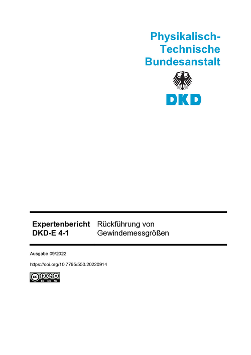 Rückführung von Gewindemessgrößen : Expertenbericht DKD-E 4-1