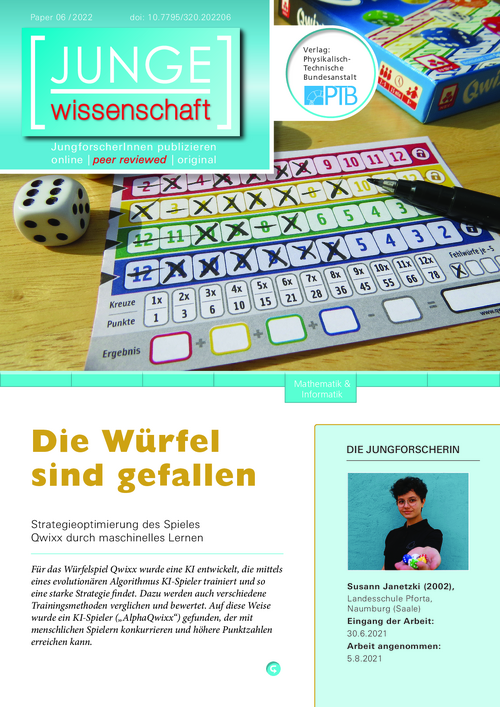 Die Würfel sind gefallen, Strategieoptimierung des Spieles Qwixx durch maschinelles Lernen