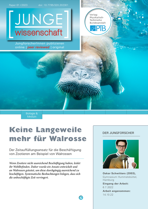 Keine Langeweile mehr für Walrosse, Der Zeitauffüllungsansatz für die Beschäftigung von Zootieren am Beispiel von Walrossen