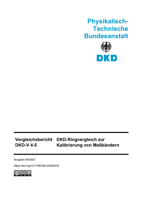 DKD-Ringvergleich zur Kalibrierung von Maßbändern : Vergleichsbericht DKD-V 4-5