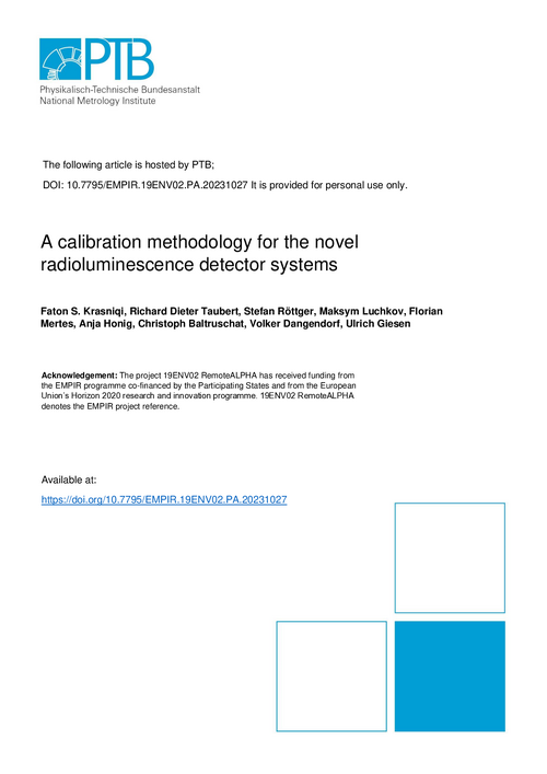 A calibration methodology for the novel radioluminescence detector systems