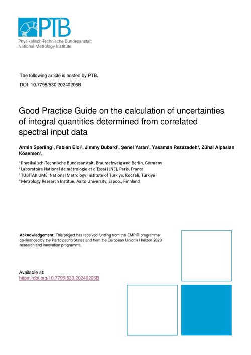 Good Practice Guide on the calculation of uncertainties of integral quantities determined from correlated spectral input data